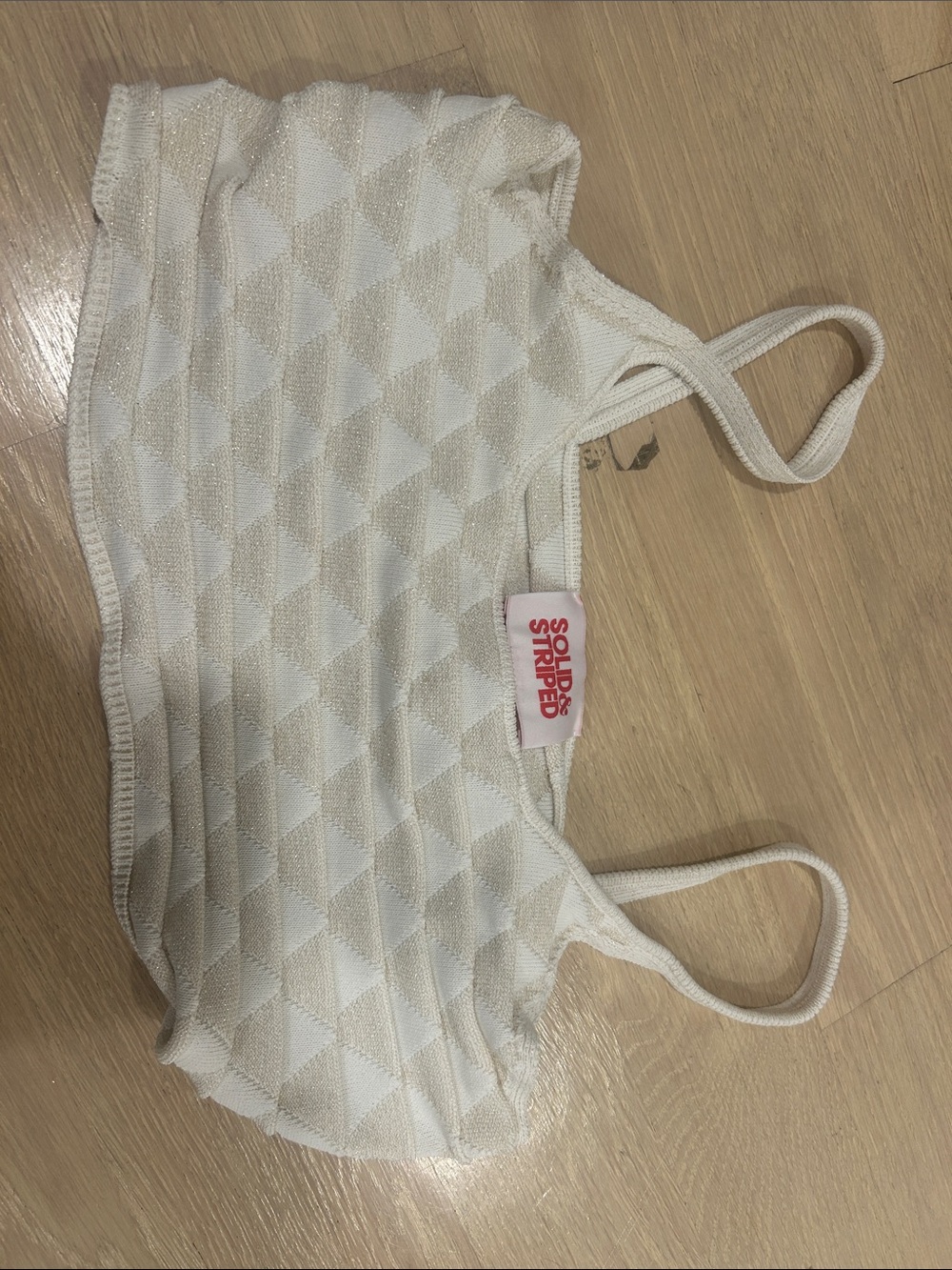 SOLID & STRIPED White Textured Bandeau Bralette